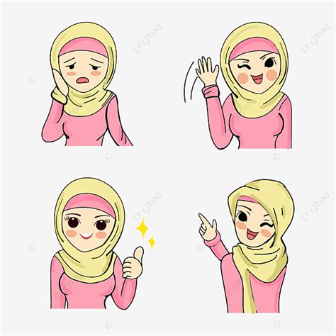 Muslim Islamic Allah Vector Hd PNG Images Muslim Cute Girl Emotional