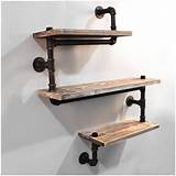 Pictures of Wood Pipe Shelf