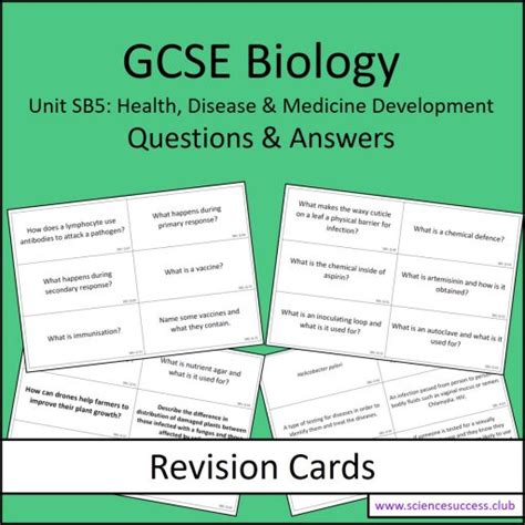 Gcse Biology Revision Cards Sb5 Science Success