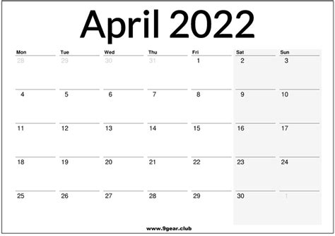 April 2022 Printable Uk Calendar Printable Calendars Free