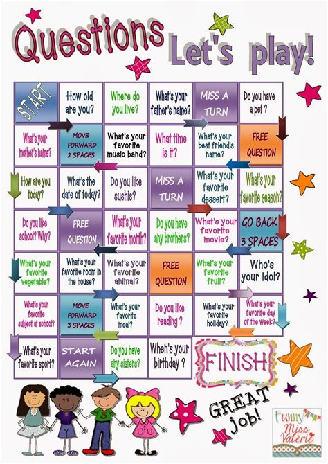Question Words English Classroom Learn English Printable Board Games