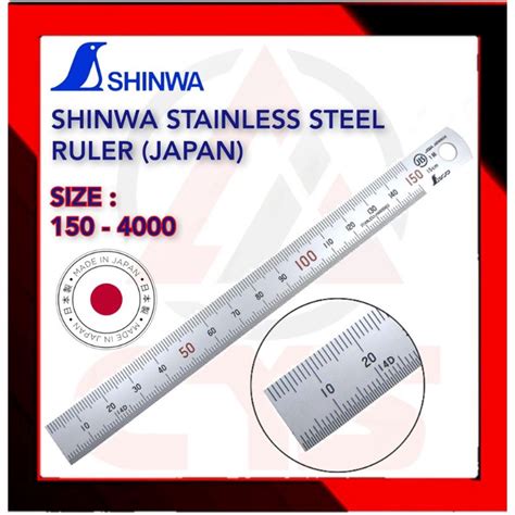 100 Original Shinwa Stainless Steel Ruler Ss Ruler Measure Ruler Made In Japan