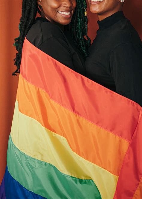 Happy Lesbian Couple With A Colorful Premium Photo Rawpixel