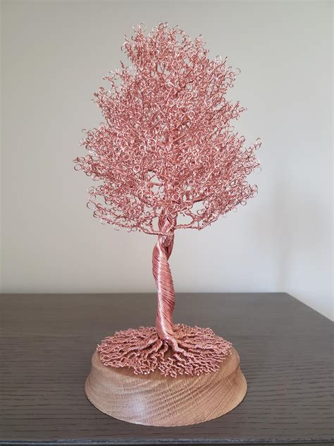 Handmade Copper Wire Pine Tree Sculpture Crafts