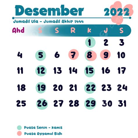 Kalender Bulan Desember Tahun 2022, 2022, Desember, Kalender PNG und