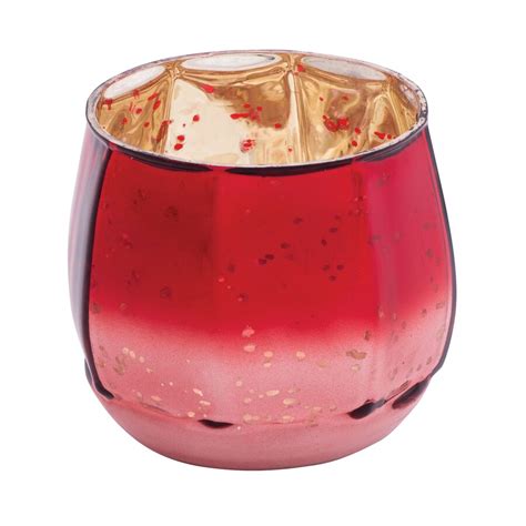 These mercury glass style votive holders are frosted on the outside, giving a matte look, and come in sets of 6. Allen + roth 1 Candle Red Mercury Glass Pillar Christmas ...