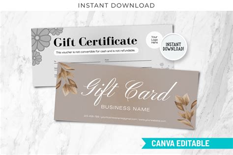 Editable Gift Certificate Canva Template Graphic By Snapybiz Creative