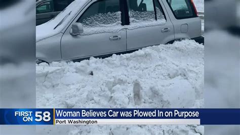 Absolutely Plowed In Woman Says Car Buried In Snow Deliberately