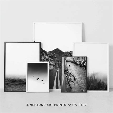Black White Print Set Photography Set Modern Printable Wall Etsy