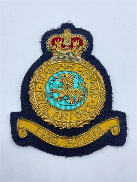 Post Ww2 Raf Royal Air Force Transport Command Bullion Blazer Patch In