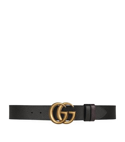 Gucci Black Leather Reversible Marmont Belt Harrods Uk