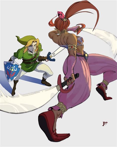 Legend Of Zelda Ocarina Of Time Art Link Vs Gerudo Oot