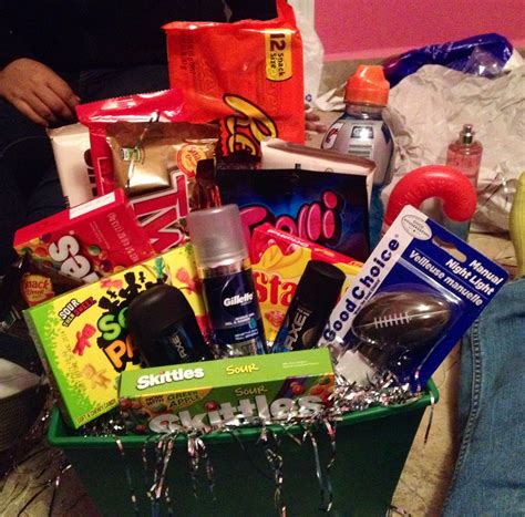 We may earn commission from the links on this page. Gift basket I made my boyfriend for Christmas! | Boyfriend ...