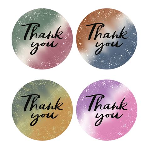 Thank You Sticker Png Picture Watercolour Gradation Thank You Round