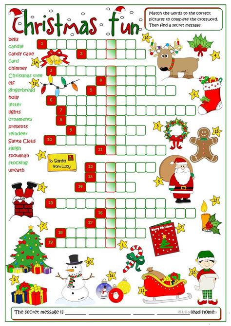 A fun write the words esl exercise worksheet for kids to study and practise christmas vocabulary. Christmas Crossword Esl | Search Results | Calendar 2015