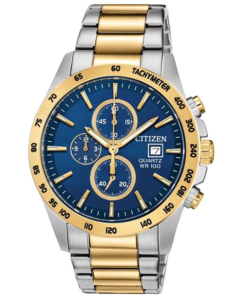 12/24 hours, functions and day of the week. Citizen Quartz Chronograph Two-tone Stainless Steel ...