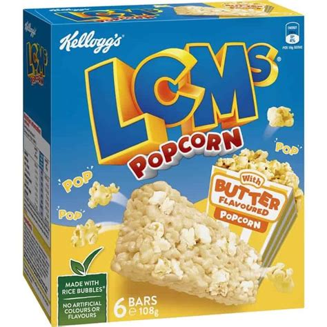 Buy Kelloggs Lcms Butter Flavoured Popcorn Snack Bars 6 Pack Online