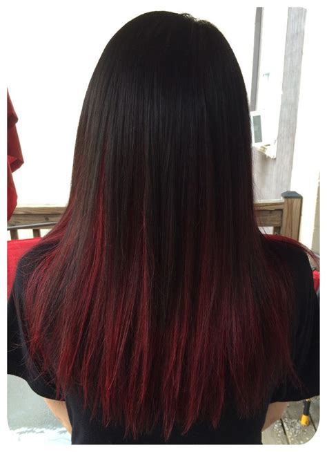Red Shaded Style Hair Color For Black Hair Hair Color Streaks Hair