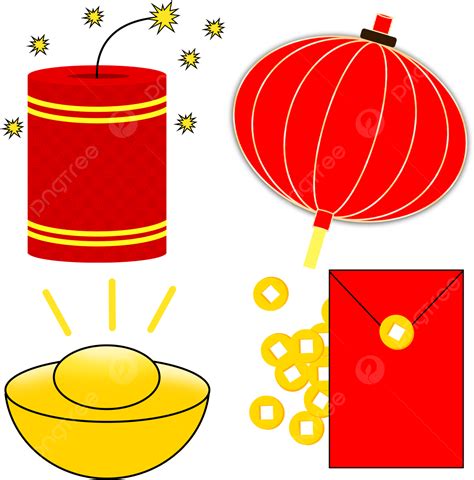 중국 설날 붉은 등불 불꽃 주괴 만화 일러스트 봄 새해 생일 전통 축하 중국의 설날 칸델라 빨간 봉투 Png 일러스트 및