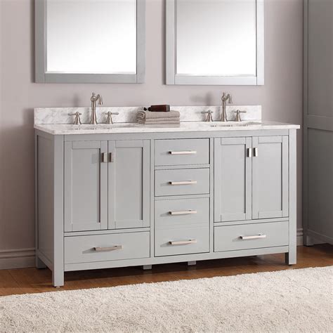 Shop Avanity Modero 61 Inch Double Vanity Combo In Chilled Gray With