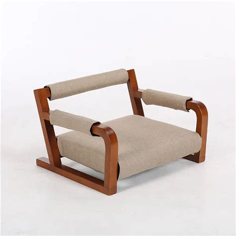 Wooden Armchair Floor Japanese Zaisu Chair Asia Japan Traditional