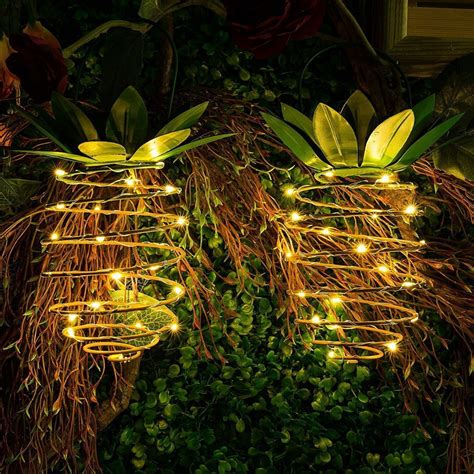 400led solar string lights waterproof 40m copper wire garden fairy outdoor v5a2. 2pcs Solar Powered 25 LED Pineapple Lights Hanging Fairy ...