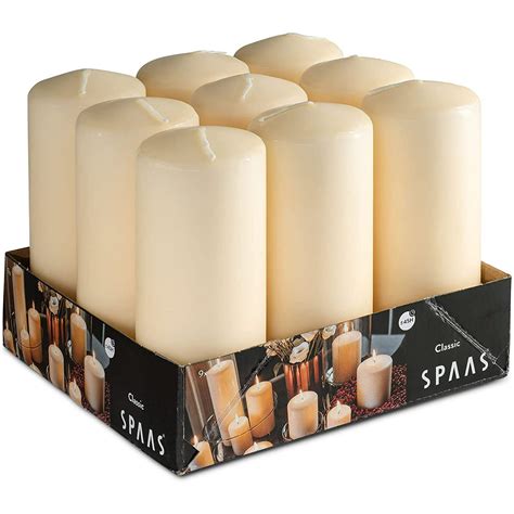 Ivory Pillar Candles 9 Pack 6 Inch Large Ivory Dripless Pillar