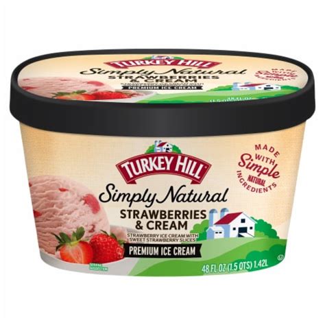 Turkey Hill Simply Natural Strawberries Cream Ice Cream Tub 48 Oz