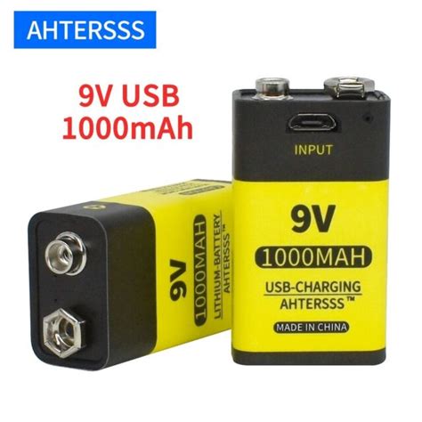 high capacity 9v usb rechargeable battery lithium 6f22 9v li ion 1000mah ebay