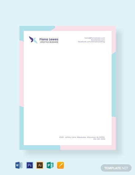 Personal letterhead designs are a stationery must. FREE Personal Letterhead Template - Word (DOC) | PSD ...