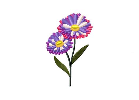 Aster Flower Machine Embroidery Design Daily Embroidery
