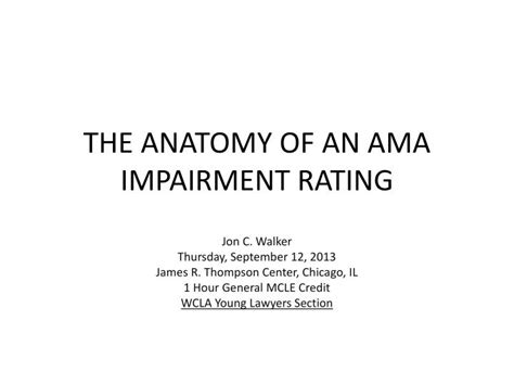 Ppt The Anatomy Of An Ama Impairment Rating Powerpoint Presentation