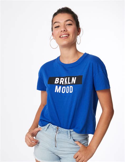Tee Shirt Brkln Mood Bleu Femme • Jennyfer