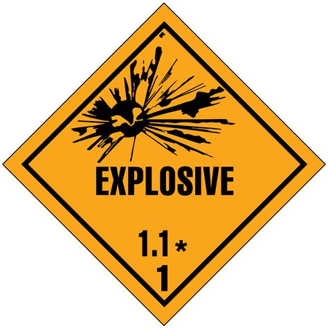 Hazard Class 1 3 Explosive Worded Shipping Name Standard Tab Blank
