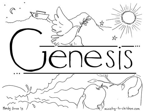 Bible Genesis 1 Coloring Pages Sketch Coloring Page