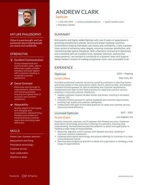 3 Optician Resume Examples And How To Guide For 2023