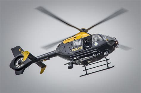 Police Helicopter Taking Pictures Surveillance Stock Photo
