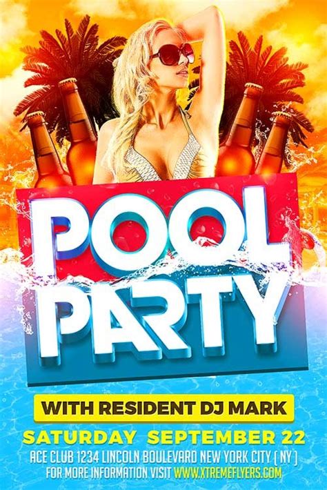 Summer Pool Party Free Psd Flyer Template Psdflyer