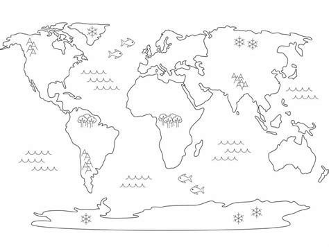 Coloring Pages World Map For Kids 29 Pcs Download Or Print For Free