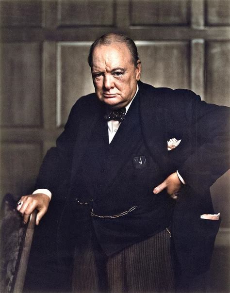Winston Churchill Colorized By Ahmet Asar Painting By Celestial Images