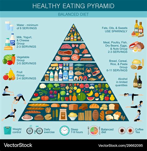 Food Pyramid Healthy Eating Infographic Royalty Free Vector