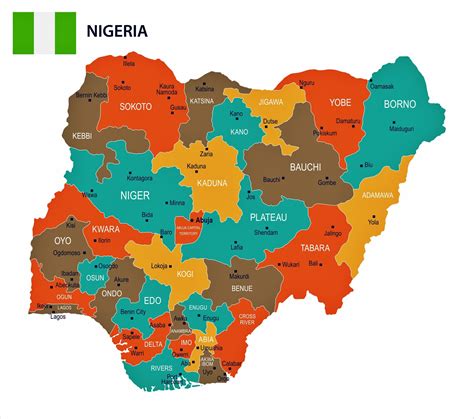 Nigeria Map of Regions and Provinces - OrangeSmile.com
