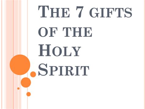 The 7 Ts Of The Holy Spirit