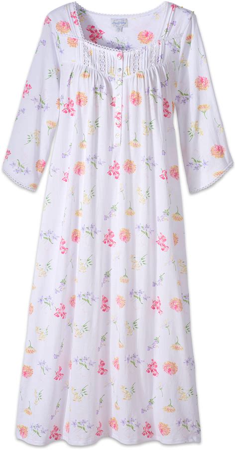 Lanz Tossed Floral Cotton Knit Nightgown In 2021 Cotton Night Dress