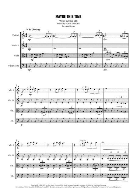 Maybe This Time By John Kander Digital Sheet Music For Score And