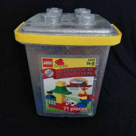 Lego 3029 Duplo Limited Edition Silver Brick 25th Anniversary Bucket