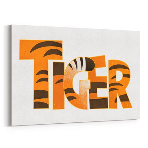 Tiger Letters Beautiful Canvas Print Personalise With A Quote