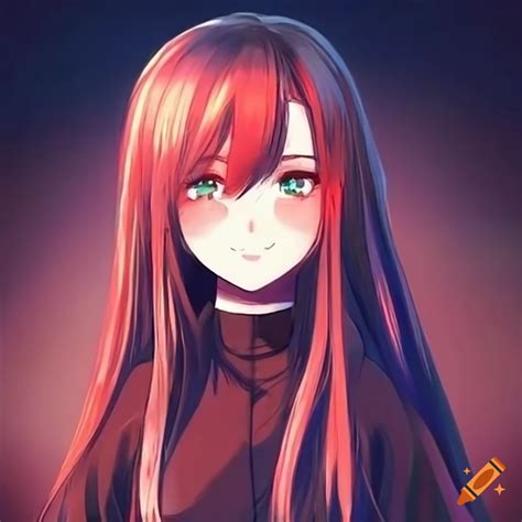 Smiling Redhead Girl With Long Hair
