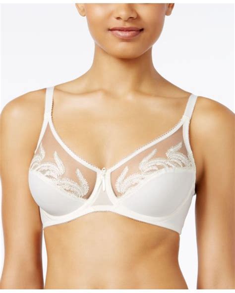 Wacoal Feather Full Figure Sheer Embroidery Underwire Bra 85121 In White Lyst