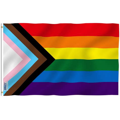 Anley 3x5 Feet Progress Pride Flag Rainbow Transgender Lesbian Lgbt